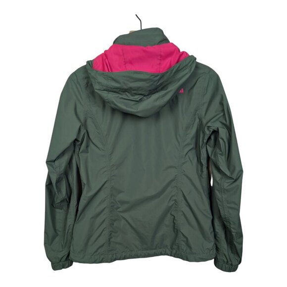 The North Face Women's Resolve Rain Jacket/Parka, Green & Pink - Picture 3 of 14